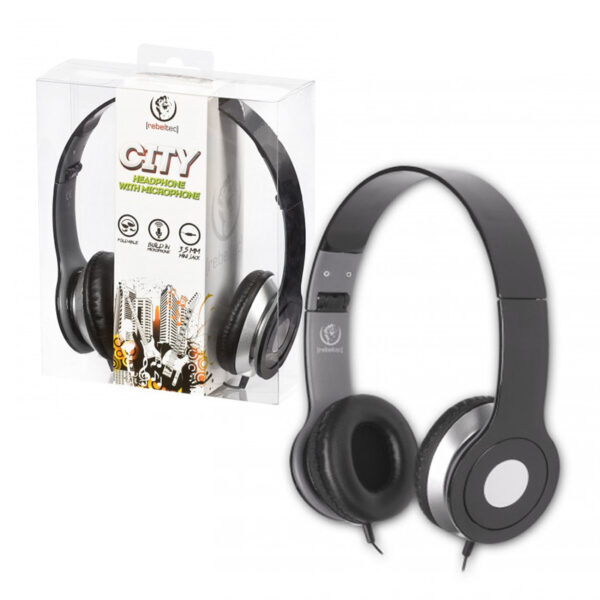 Wired headphones Rebeltec City black 5902539600162