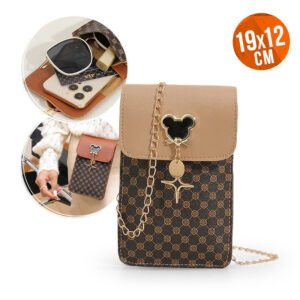 PHONE BAG MOUSE 19x12x2cm CARAMEL