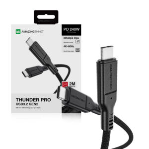 Cable Amazing Thing Thunder Pro THC2MBK Type C/ Type C PD 240W 5A 2m black 4892878083386