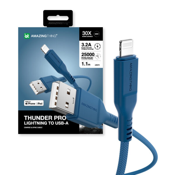 Cable Amazing Thing Thunder Pro CLA110MTHBU USB/ Lightning 3,2A 1,1m blue 4892878077026