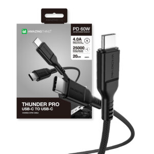 Cable Amazing Thing Thunder Pro CCC20MTHBK Type C /Type C PD 60W 4A 0,2m black 4892878077507