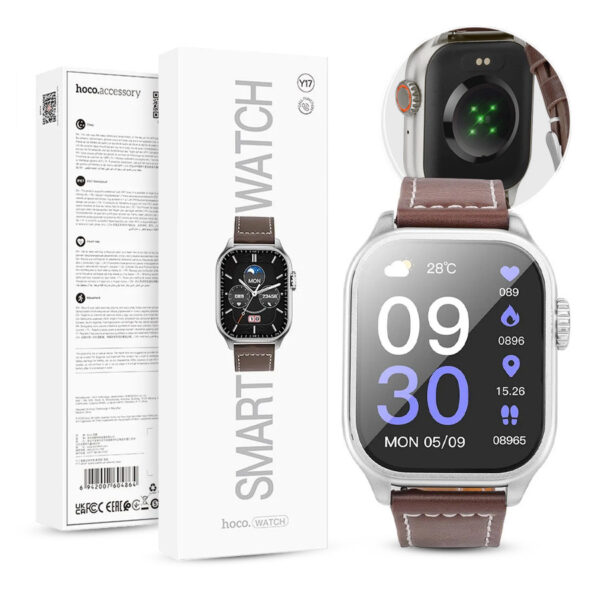 Smart Watch HOCO Y17 smart sport (possibility of calls from the watch) silver 6942007604864