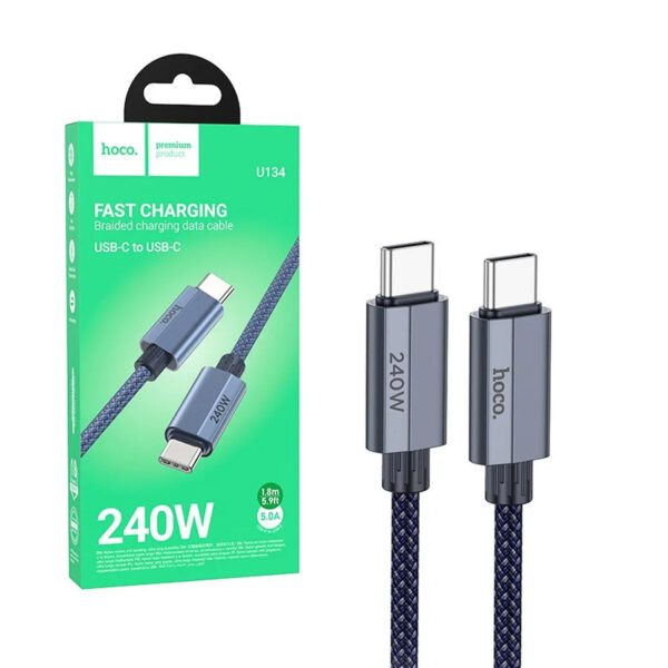 Cable HOCO Type C/ Type C 240W U134 1,8m dark blue 6942007620093