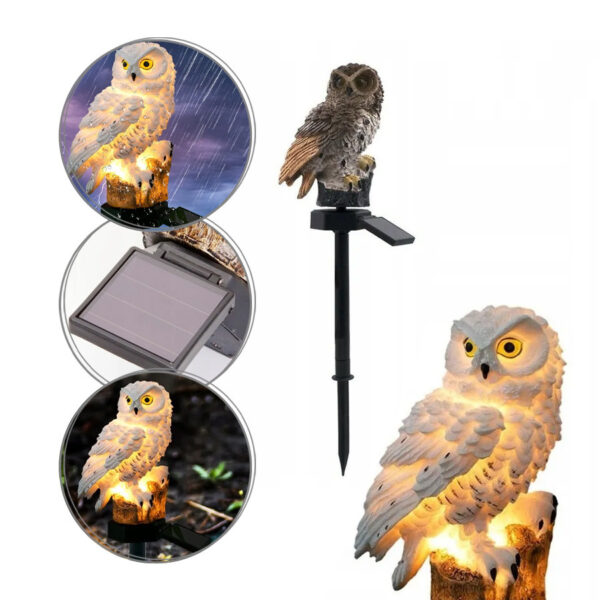 Waterproof owl LED solar lamp