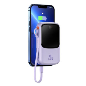 POWER BANK BASEUS QPow 10000mAh LCD Quick Charge PD 20W Lightning cable 8-pin PPQD02000 purple 6932172608477