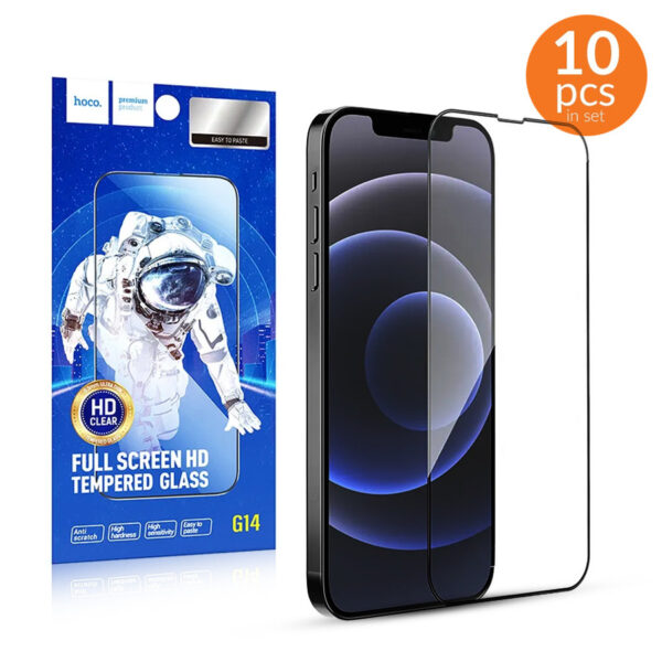 Tempered glass 10in1 HOCO HD 5D Guardian shield iPhone 15 (G14) black 6942007607391