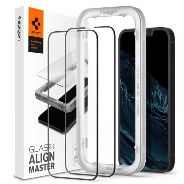 TEMPERED GLASS SPIGEN ALM GLASS FC 2-PACK IPHONE 13 / 13 PRO / 14 BLACK 8809811851243