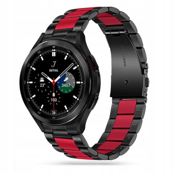 SMART WATCH BAND STAINLESS SAMSUNG GALAXY WATCH 4 / 5 / 5 PRO (40 / 42 / 44 / 45 / 46 MM) BLACK/RED 9589046917660