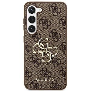 GUESS Hardcase GUHCS24S4GMGBR Samsung S24 Leather 4G Metal Logo brown 3666339241247