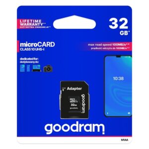 Memory Card GOODRAM microSD 32GB class 10 UHS-I 100MB/s + adapter 5908267930144