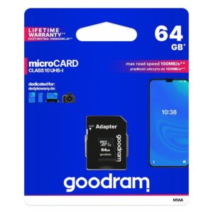 Memory Card GOODRAM microSD 64GB class 10 UHS-I 100MB/s + adapter 5908267930151