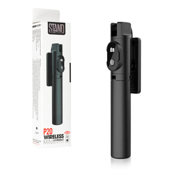 !!!Best price !!! Mini selfie stick with detachable bluetooth remote control and tripod P20 black 5900217999041