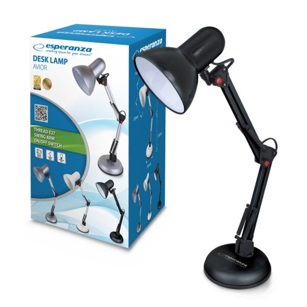 DESK LAMP ESPERANZA E27 AVIOR ELD112K BLACK 5901299943915