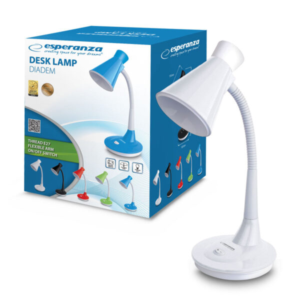 DESK LAMP ESPERANZA E27 DIADEM ELD115W WHITE 5901299944066