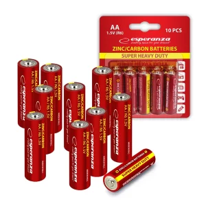 BATTERIES ESPERANZA CARBON-ZINC AA 10PCS. BLISTER 5901299960219