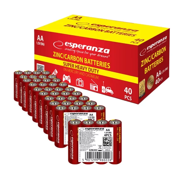 BATTERIES ESPERANZA CARBON-ZINC AA 4PCS. 5901299960226