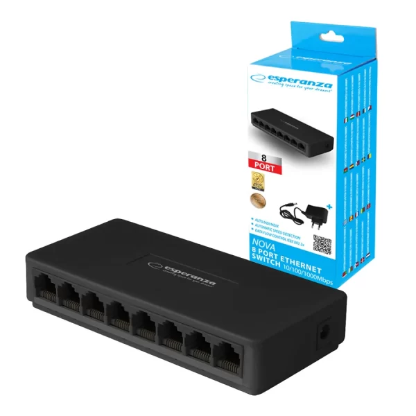 SWITCH ESPERANZA 8-PORT 10/100/1000 NOVA 5901299960370