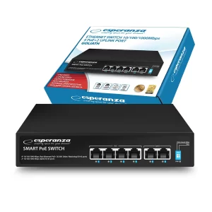 SWITCH ESPERANZA 6-PORT POE 10/100/1000 65W GOLIATH 5901299960400