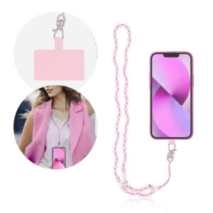 Phone strap CRYSTAL DIAMOND light pink 5903396157530