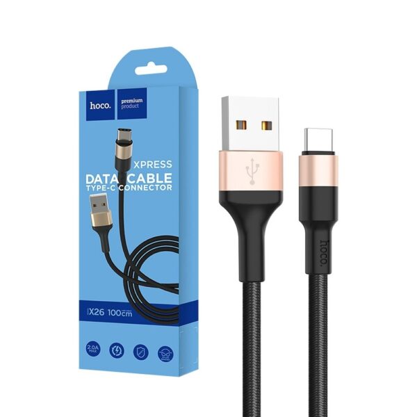 Cable USB HOCO - Type C Xpress X26 black-gold 6957531080244