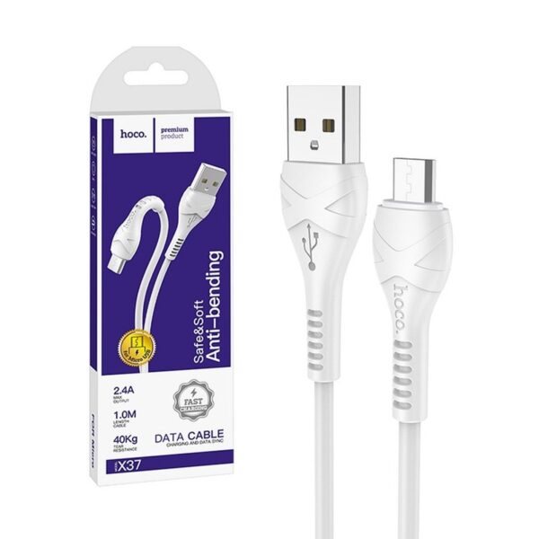 Cable USB HOCO - Micro COOL X37 1 meter white 6931474710505