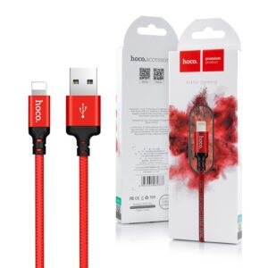 Cable USB HOCO - iPhone Lightning 8-pin X14 TIMES 1 meter red-black 6957531062837