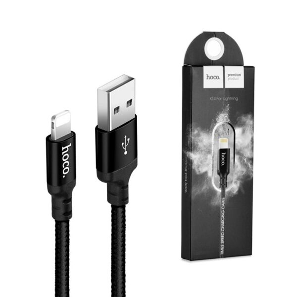 Cable USB HOCO - iPhone Lightning 8-pin X14 TIMES 1 meter black 6957531062820