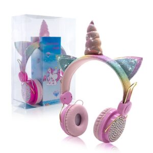 BLUETOOTH HEADSET UNICORN WITH ZIRCONIA LIGHT PINK