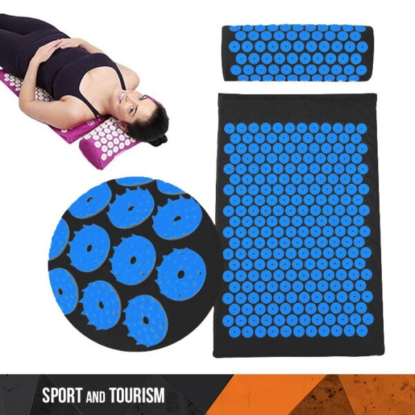 Acupressure mat with insets black-blue