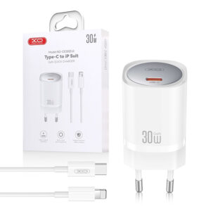 Travel charger XO CE20 PD 30W 1x USB-C + Cable USB-C - Lightning white 6920680853878