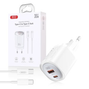 Travel charger XO CE21 PD 33W 1x USB-C 1x USB + Cable USB-C - USB-C white 6920680853915