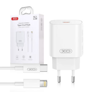 Travel charger XO CE25 PD 25W 1x USB-C + Cable USB-C - Lightning white 6920680856138