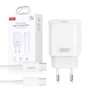 Travel charger XO CE25 PD 25W 1x USB-C + Cable USB-C - USB-C white 6920680856145