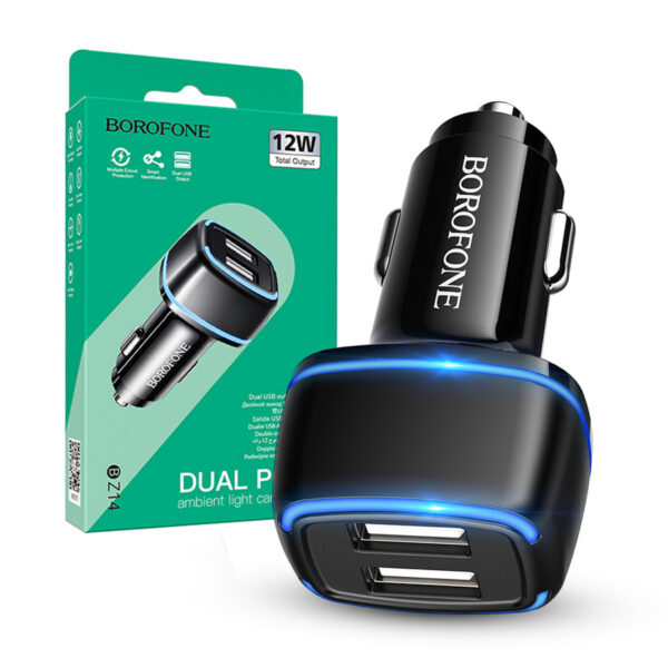 Car charger Borofone BZ14 Max 2xUSB 2,4A black 6931474735904