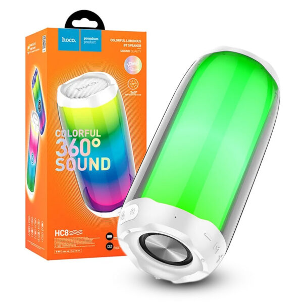 Loudspeaker HOCO bluetooth HC8 Pulsating colorful LED sports white 6931474752864