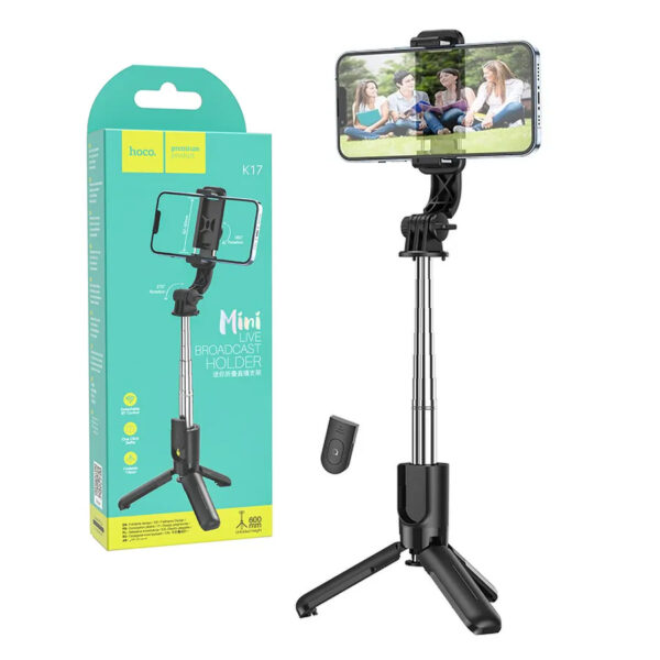 Selfie stick HOCO tripod with wirelles remote control Figure K17 black 6931474762450