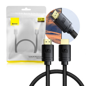 Cable HDMI Baseus High Definition Series 2.1 8K 60Hz 0.5m black (WKGQ040001) 6932172614126