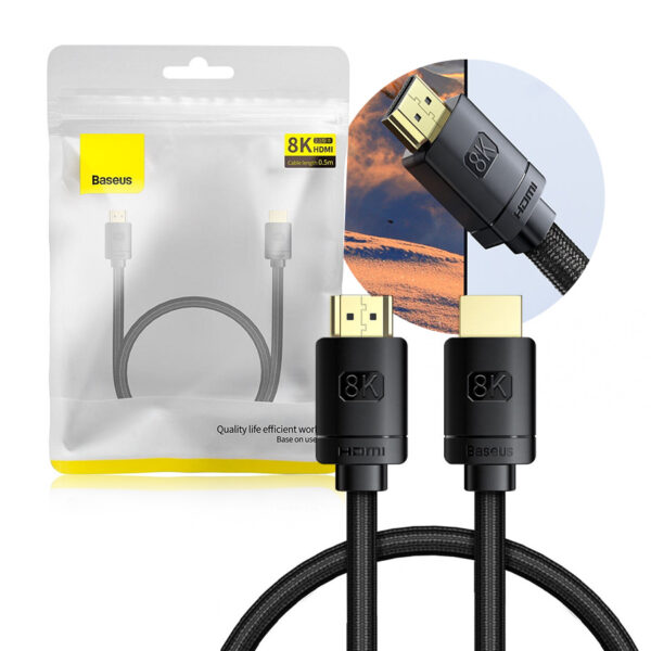 Cable HDMI Baseus High Definition Series 2.1 8K 60Hz 1.5m black (WKGQ040101) 6932172614133