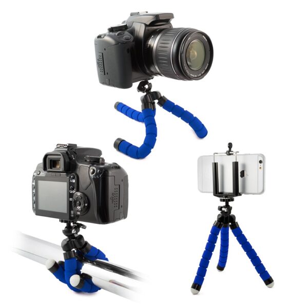 Elastic tripod monopod blue