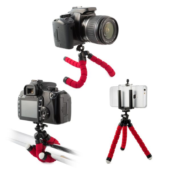 Elastic tripod monopod red