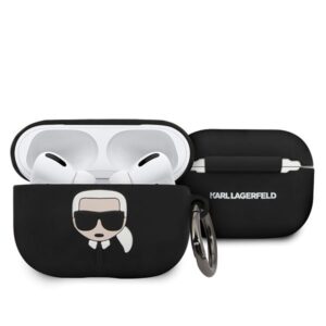 Karl Lagerfeld KLACAPSILGLBK AirPods Pro cover czarny/black Silicone Ikonik 3700740472453