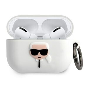 Karl Lagerfeld KLACAPSILGLWH AirPods Pro cover biały/white Silicone Ikonik 3700740494455