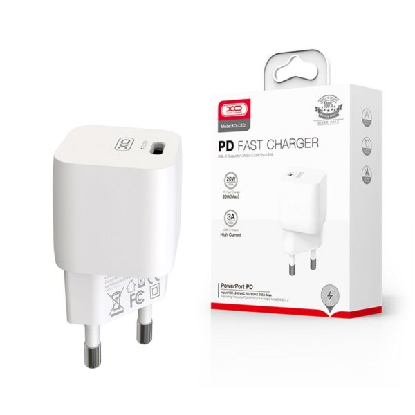 Travel charger XO CE01B PD 20W 1x USB-C white 6920680879830