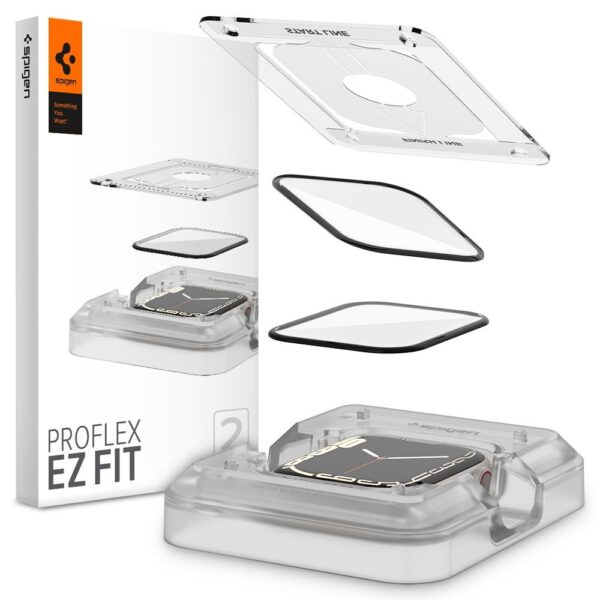 SZKŁO HYBRYDOWE SPIGEN PROFLEX ”EZ FIT” 2-PACK APPLE WATCH 7 / 8 (45 MM) 8809811856569