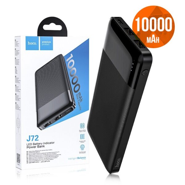 Power bank HOCO + LCD 2A EASY TRAVEL J72 10 000mAh black 6931474738370