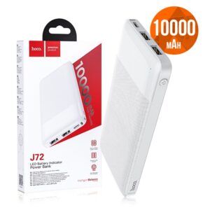 Power bank HOCO + LCD 2A EASY TRAVEL J72 10 000mAh white 6931474738387