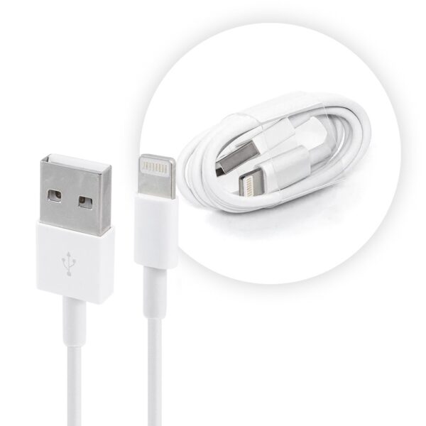 USB CABLE IPHONE LIGHTNING 5/6/7/X/11 2M WHITE