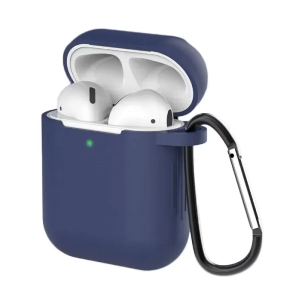 AirPods 1/2 silicon case + carabiner blue (case D) 9145576238493