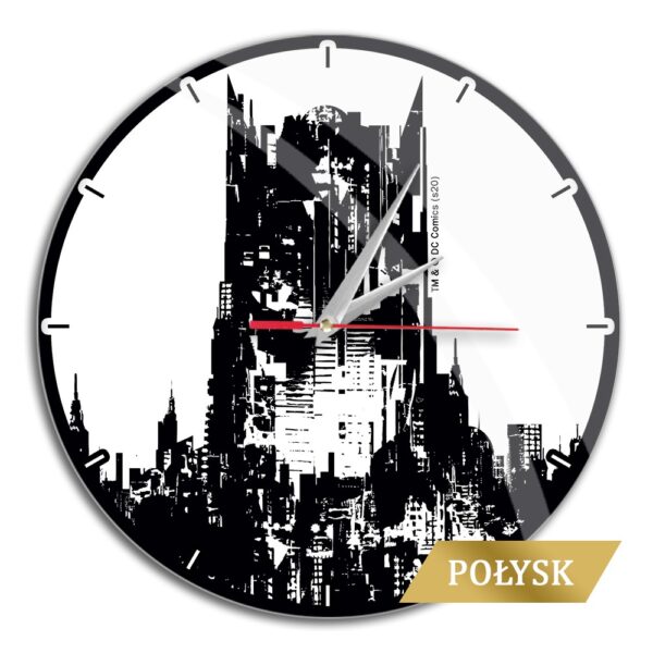 Glossy Wall Clock Batman 002 white