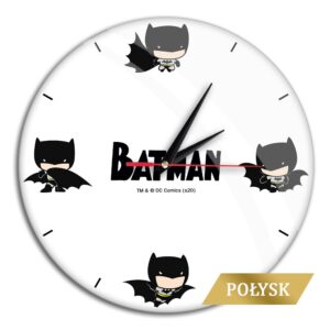 Glossy Wall Clock Batman 003 white